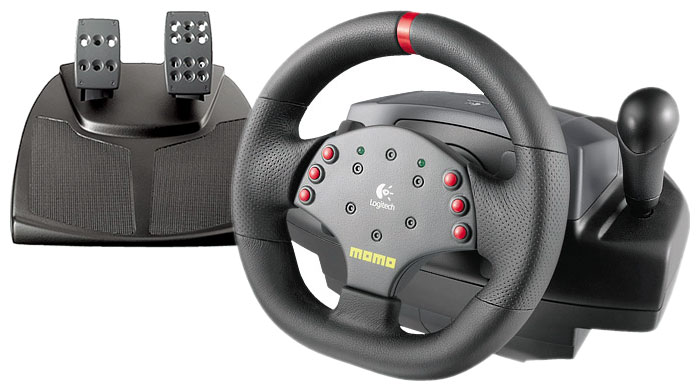 Руль с педалями Logitech MOMO
