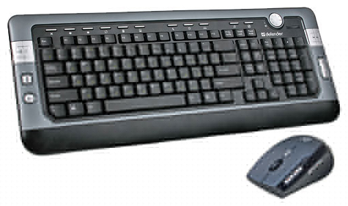 Комплект Defender Bern Wireless Laser Combo Set <S795> Black (Кл-ра М/Мед,USB,FM+Мышь 8кн,Roll,Laser